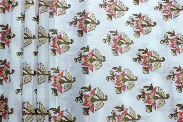 Orange_and_white_colour_pure_cotton_block_print_kurti_fabric,_dress_material