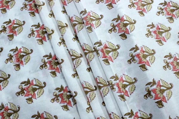 Orange_and_white_colour_pure_cotton_block_print_kurti_fabric,_dress_material