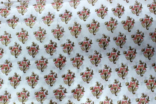 Orange_and_white_colour_pure_cotton_block_print_kurti_fabric,_dress_material