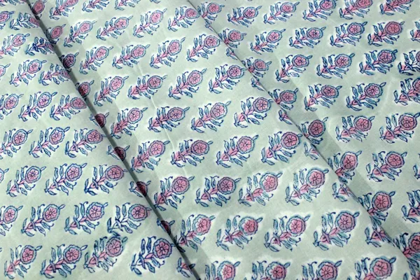 Grey_and_Pink_colour_pure_cotton_block_print_kurti_fabric,_dress_material