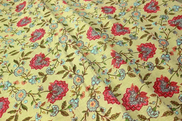 Yellow_and_Pink_colour_pure_cotton_block_print_kurti_fabric,_dress_material