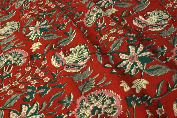Red_colour_pure_cotton_block_print_kurti_fabric,_dress_material