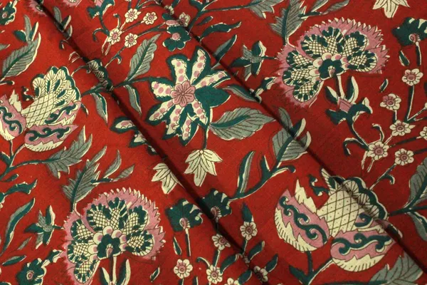 Red_colour_pure_cotton_block_print_kurti_fabric,_dress_material
