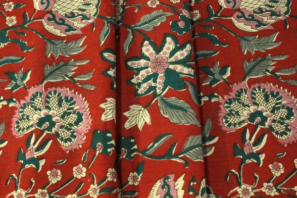Red_colour_pure_cotton_block_print_kurti_fabric,_dress_material