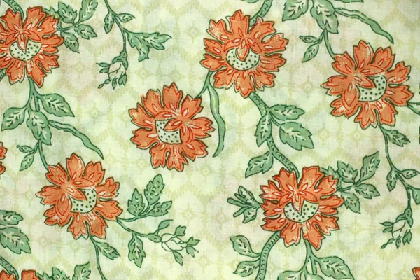 Orange_and_Green_colour_pure_cotton_block_print_kurti_fabric,_dress_material
