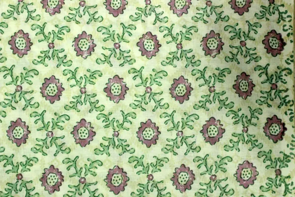 Green_and_Purple_colour_pure_cotton_block_print_kurti_fabric,_dress_material