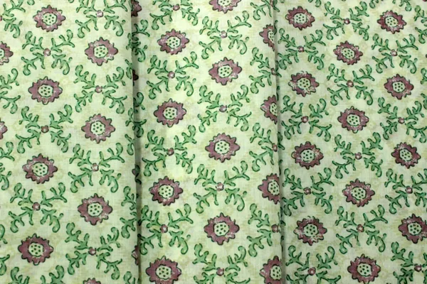 Green_and_Purple_colour_pure_cotton_block_print_kurti_fabric,_dress_material