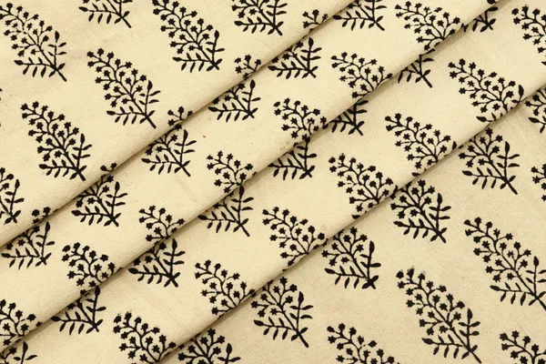 Beige_Cotton_Traditional_Floral_Hand_Block_Print_Unstiched_Material_For_Men's_Kurta_Shirts_&_Women's_Kurti_and_Other_Dress_Material