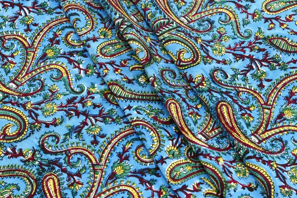 Blue_Cotton_Traditional_Floral_Hand_Block_Print_Unstiched_Material_For_Men's_Kurta_Shirts_&_Women's_Kurti_and_Other_Dress_Material
