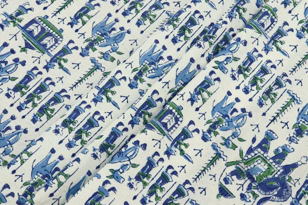 Blue_Cotton_Traditional_Floral_Hand_Block_Print_Unstiched_Material_For_Men's_Kurta_Shirts_&_Women's_Kurti_and_Other_Dress_Material