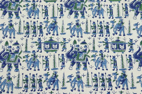 Blue_Cotton_Traditional_Floral_Hand_Block_Print_Unstiched_Material_For_Men's_Kurta_Shirts_&_Women's_Kurti_and_Other_Dress_Material