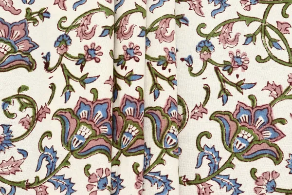 White_Cotton_Traditional_Floral_Hand_Block_Print_Unstiched_Material_For_Men's_Kurta_Shirts_&_Women's_Kurti_and_Other_Dress_Material
