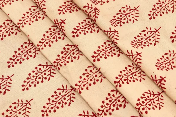 Beige_Cotton_Traditional_Floral_Hand_Block_Print_Unstiched_Material_For_Men's_Kurta_Shirts_&_Women's_Kurti_and_Other_Dress_Material