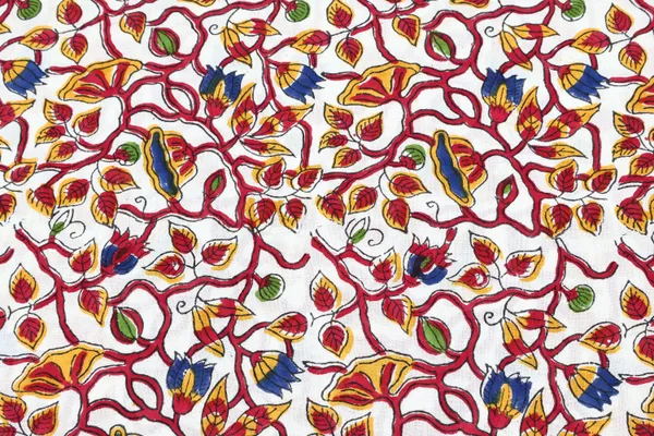 Red_Cotton_Traditional_Floral_Hand_Block_Print_Unstiched_Material_For_Men's_Kurta_Shirts_&_Women's_Kurti_and_Other_Dress_Material