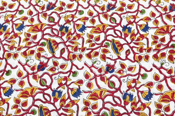 Red_Cotton_Traditional_Floral_Hand_Block_Print_Unstiched_Material_For_Men's_Kurta_Shirts_&_Women's_Kurti_and_Other_Dress_Material
