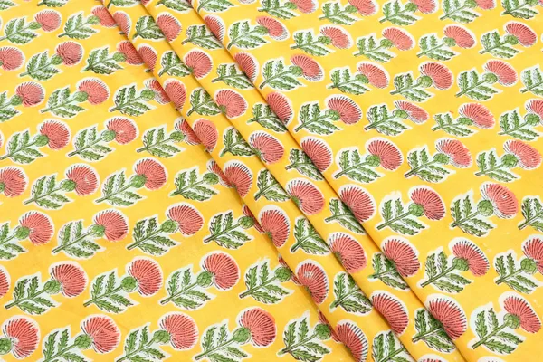 Yellow_Cotton_Traditional_Floral_Hand_Block_Print_Unstiched_Material_For_Men's_Kurta_Shirts_&_Women's_Kurti_and_Other_Dress_Material