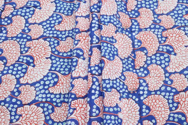 Blue_Cotton_Traditional_Floral_Hand_Block_Print_Unstiched_Material_For_Men's_Kurta_Shirts_&_Women's_Kurti_and_Other_Dress_Material