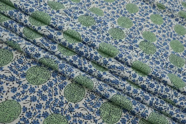Blue_Cotton_Traditional_Floral_Hand_Block_Print_Unstiched_Material_For_Men's_Kurta_Shirts_&_Women's_Kurti_and_Other_Dress_Material