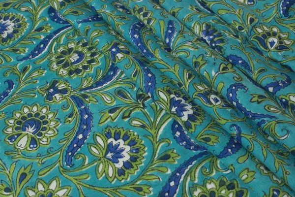 Blue_Cotton_Traditional_Floral_Hand_Block_Print_Unstiched_Material_For_Men's_Kurta_Shirts_&_Women's_Kurti_and_Other_Dress_Material