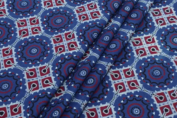 Blue_Cotton_Traditional_Floral_Hand_Block_Print_Unstiched_Material_For_Men's_Kurta_Shirts_&_Women's_Kurti_and_Other_Dress_Material