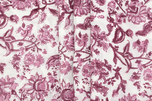 Pink_Cotton_Traditional_Floral_Hand_Block_Print_Unstiched_Material_For_Men's_Kurta_Shirts_&_Women's_Kurti_and_Other_Dress_Material