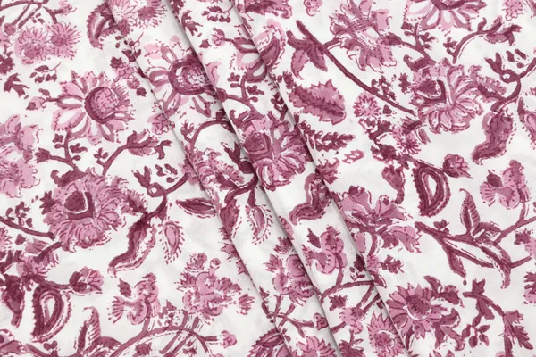 Pink_Cotton_Traditional_Floral_Hand_Block_Print_Unstiched_Material_For_Men's_Kurta_Shirts_&_Women's_Kurti_and_Other_Dress_Material