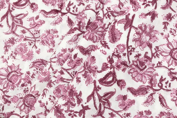 Pink_Cotton_Traditional_Floral_Hand_Block_Print_Unstiched_Material_For_Men's_Kurta_Shirts_&_Women's_Kurti_and_Other_Dress_Material