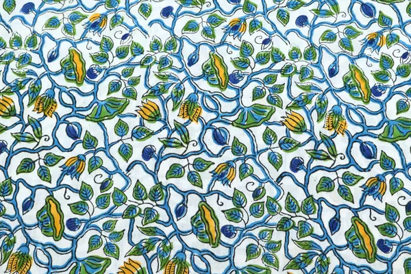 Green_Cotton_Traditional_Floral_Hand_Block_Print_Unstiched_Material_For_Men's_Kurta_Shirts_&_Women's_Kurti_and_Other_Dress_Material