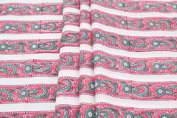 Red_Cotton_Traditional_Floral_Hand_Block_Print_Unstiched_Material_For_Men's_Kurta_Shirts_&_Women's_Kurti_and_Other_Dress_Material