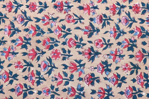 Brown_Cotton_Traditional_Floral_Hand_Block_Print_Unstiched_Material_For_Men's_Kurta_Shirts_&_Women's_Kurti_and_Other_Dress_Material