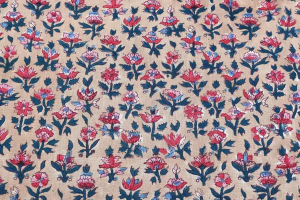 Brown_Cotton_Traditional_Floral_Hand_Block_Print_Unstiched_Material_For_Men's_Kurta_Shirts_&_Women's_Kurti_and_Other_Dress_Material