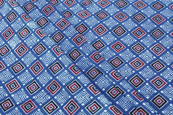 Blue_Cotton_Traditional_Floral_Hand_Block_Print_Unstiched_Material_For_Men's_Kurta_Shirts_&_Women's_Kurti_and_Other_Dress_Material