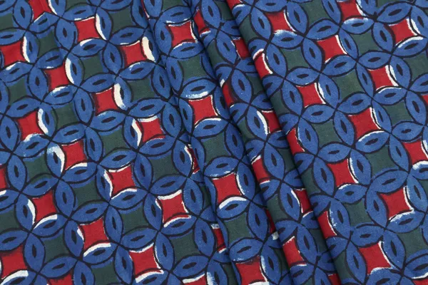 Blue_Cotton_Traditional_Floral_Hand_Block_Print_Unstiched_Material_For_Men's_Kurta_Shirts_&_Women's_Kurti_and_Other_Dress_Material