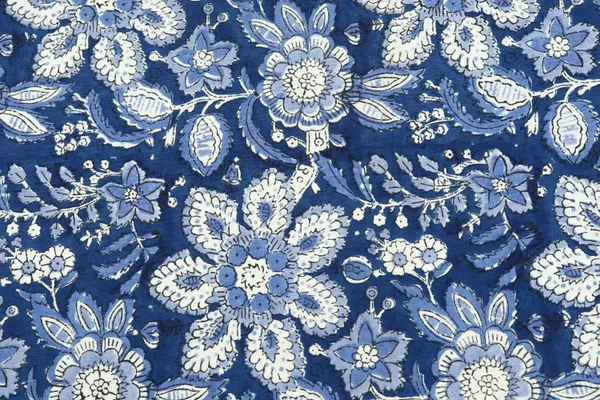 Blue_Cotton_Floral_Hand__Flower_Traditional_|_Print_Unstiched_Material_For_Men's_Kurta_Shirts_&_Women's_Kurti_and_Other_Dress_Material