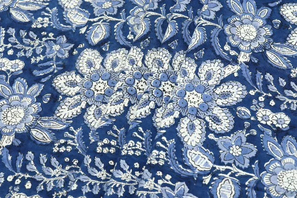 Blue_Cotton_Floral_Hand__Flower_Traditional_|_Print_Unstiched_Material_For_Men's_Kurta_Shirts_&_Women's_Kurti_and_Other_Dress_Material