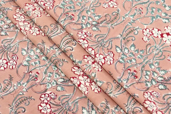 Brown_Cotton_Traditional_Floral_Hand_Block_Print_Unstiched_Material_For_Men's_Kurta_Shirts_&_Women's_Kurti_and_Other_Dress_Material