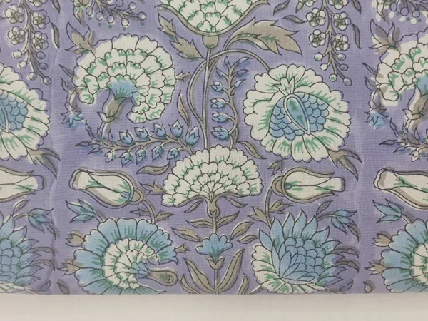 Purple_Cotton_Traditional_Floral_Hand_Block_Print_Unstiched_Material_For_Men's_Kurta_Shirts_&_Women's_Kurti_and_Other_Dress_Material