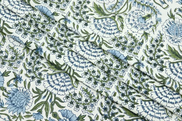 Blue_Cotton_Floral_Hand_Traditional__Block_Print_|_Unstiched_Material_For_Men's_Kurta_Shirts_&_Women's_Kurti_and_Other_Dress_Material
