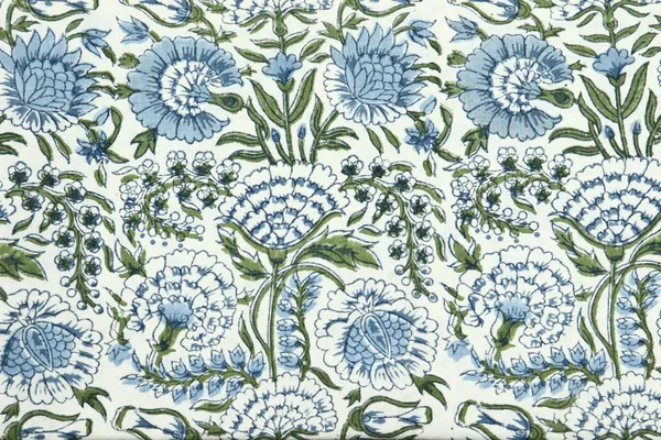 Blue_Cotton_Floral_Hand_Traditional__Block_Print_|_Unstiched_Material_For_Men's_Kurta_Shirts_&_Women's_Kurti_and_Other_Dress_Material
