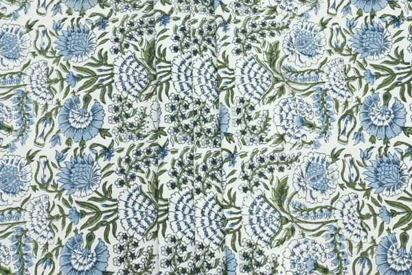 Blue_Cotton_Floral_Hand_Traditional__Block_Print_|_Unstiched_Material_For_Men's_Kurta_Shirts_&_Women's_Kurti_and_Other_Dress_Material