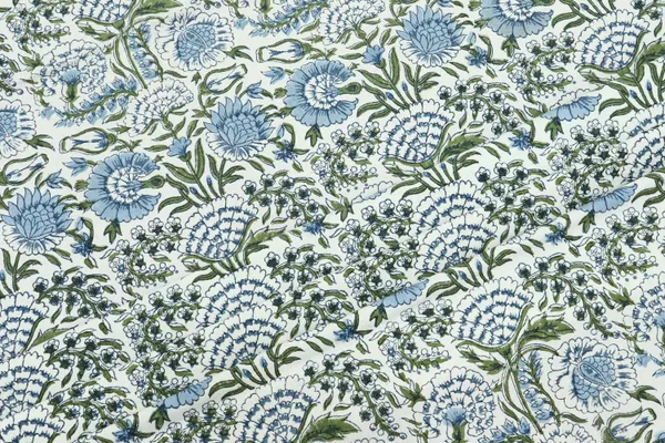 Blue_Cotton_Floral_Hand_Traditional__Block_Print_|_Unstiched_Material_For_Men's_Kurta_Shirts_&_Women's_Kurti_and_Other_Dress_Material