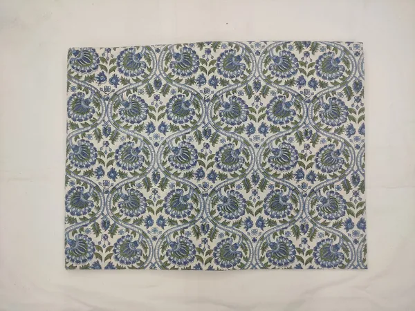 Blue_Cotton_Traditional_Floral_Hand_Block_Print_Unstiched_Material_For_Men's_Kurta_Shirts_&_Women's_Kurti_and_Other_Dress_Material