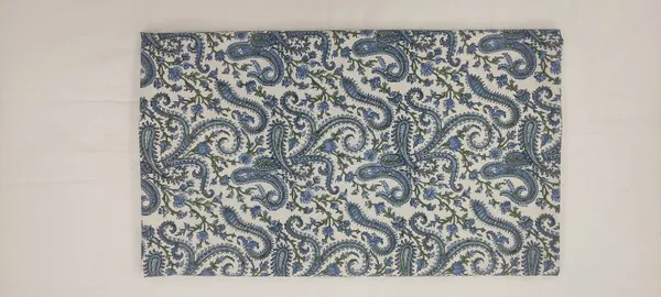 White_Cotton_Traditional_Floral_Hand_Block_Print_Unstiched_Material_For_Men's_Kurta_Shirts_&_Women's_Kurti_and_Other_Dress_Material