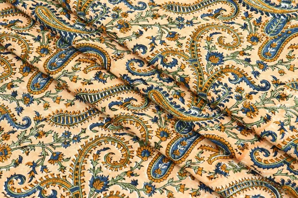 Beige_Cotton_Traditional_Floral_Hand_Block_Print_Unstiched_Material_For_Men's_Kurta_Shirts_&_Women's_Kurti_and_Other_Dress_Material