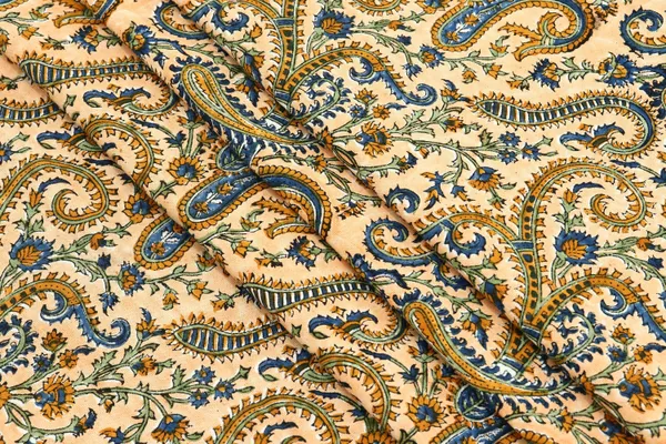 Beige_Cotton_Traditional_Floral_Hand_Block_Print_Unstiched_Material_For_Men's_Kurta_Shirts_&_Women's_Kurti_and_Other_Dress_Material