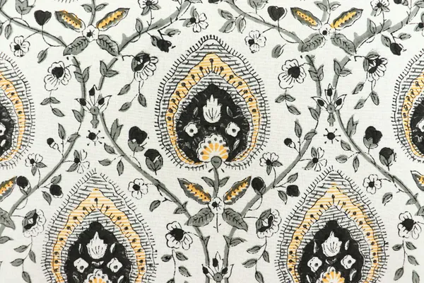 Black_Cotton_Traditional_Floral_Hand_Block_Print_Unstiched_Material_For_Men's_Kurta_Shirts_&_Women's_Kurti_and_Other_Dress_Material