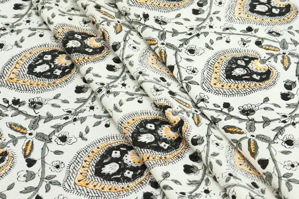 Black_Cotton_Traditional_Floral_Hand_Block_Print_Unstiched_Material_For_Men's_Kurta_Shirts_&_Women's_Kurti_and_Other_Dress_Material