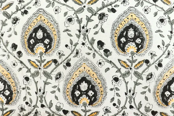 Black_Cotton_Traditional_Floral_Hand_Block_Print_Unstiched_Material_For_Men's_Kurta_Shirts_&_Women's_Kurti_and_Other_Dress_Material