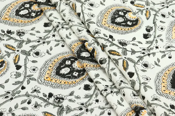 Black_Cotton_Traditional_Floral_Hand_Block_Print_Unstiched_Material_For_Men's_Kurta_Shirts_&_Women's_Kurti_and_Other_Dress_Material