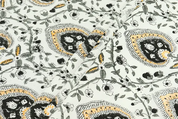 Black_Cotton_Traditional_Floral_Hand_Block_Print_Unstiched_Material_For_Men's_Kurta_Shirts_&_Women's_Kurti_and_Other_Dress_Material